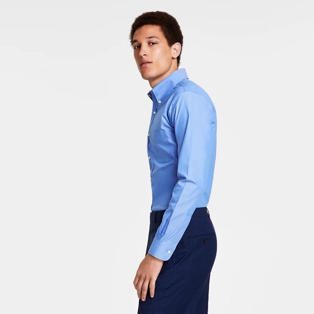 BROOKS BROTHERS Dressed Shirt (16.5, Navy, Cotton)